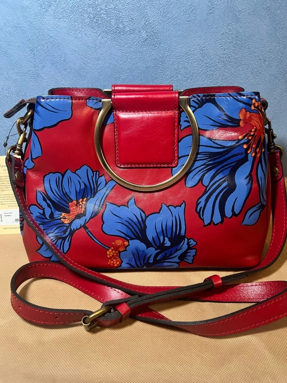 NWT Patricia Nash Leather Empoli Satchel- Grecian Rose